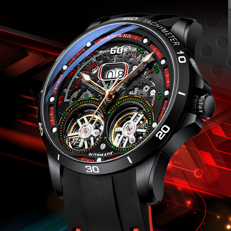 Open Heart Watch - Ailang Erkek Çift Tourbillon İskelet Otomatik